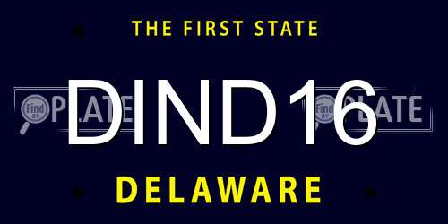 DIND16 Delaware License Plate
