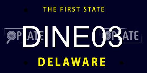 DINE03 Delaware License Plate