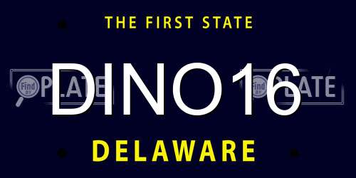 DINO16 Delaware License Plate