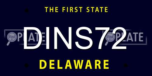 DINS72 Delaware License Plate