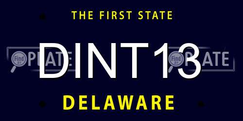 DINT13 Delaware License Plate