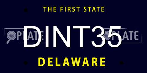DINT35 Delaware License Plate
