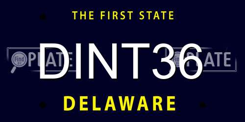 DINT36 Delaware License Plate