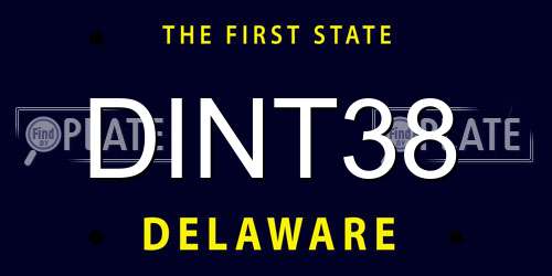 DINT38 Delaware License Plate