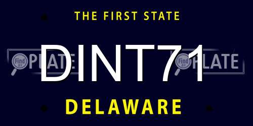 DINT71 Delaware License Plate