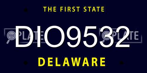 DIO9532 Delaware License Plate