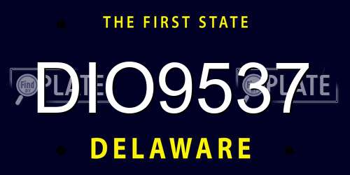 DIO9537 Delaware License Plate