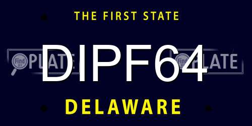 DIPF64 Delaware License Plate