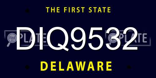 DIQ9532 Delaware License Plate