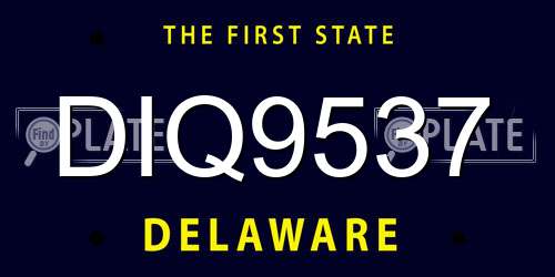 DIQ9537 Delaware License Plate