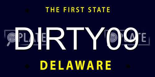DIRTY09 Delaware License Plate