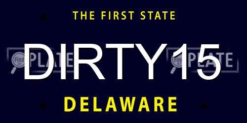 DIRTY15 Delaware License Plate
