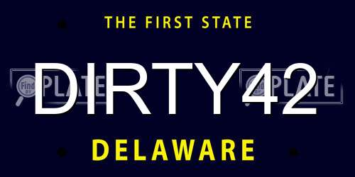 DIRTY42 Delaware License Plate