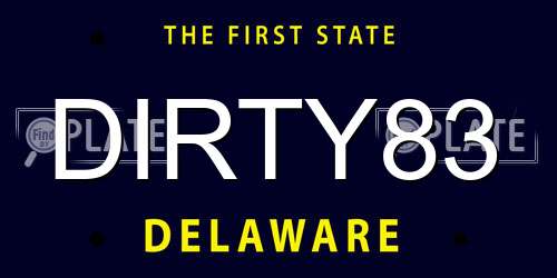 DIRTY83 Delaware License Plate
