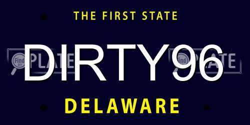DIRTY96 Delaware License Plate