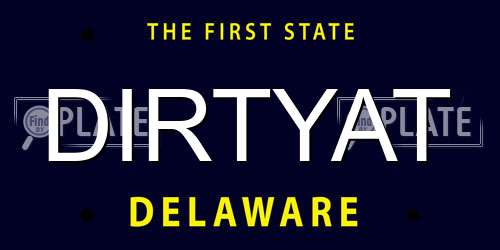 DIRTYAT Delaware License Plate