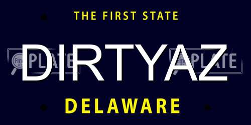 DIRTYAZ Delaware License Plate