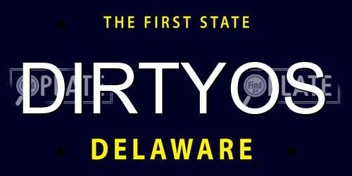 DIRTYOS Delaware License Plate