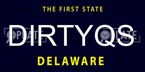 DIRTYQS Delaware License Plate