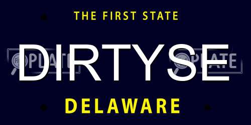 DIRTYSE Delaware License Plate