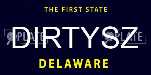 DIRTYSZ Delaware License Plate