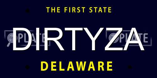 DIRTYZA Delaware License Plate
