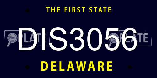 DIS3056 Delaware License Plate