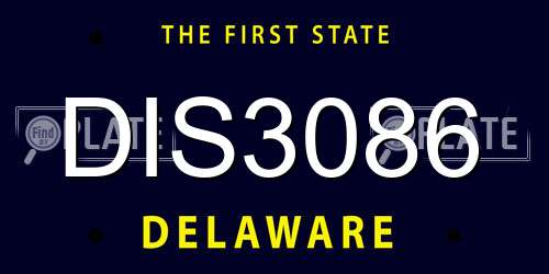 DIS3086 Delaware License Plate