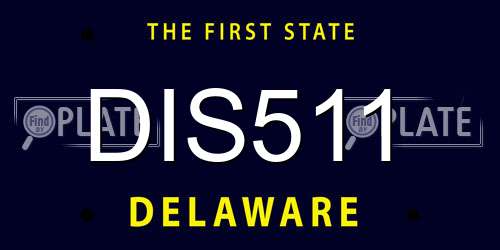 DIS511 Delaware License Plate