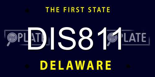 DIS811 Delaware License Plate