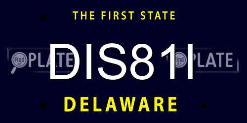 DIS81I Delaware License Plate