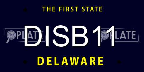 DISB11 Delaware License Plate