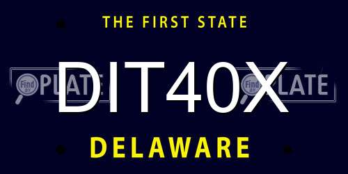 DIT40X Delaware License Plate