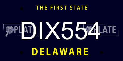 DIX554 Delaware License Plate