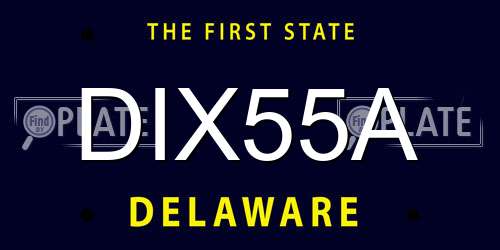 DIX55A Delaware License Plate