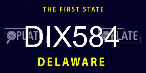 DIX584 Delaware License Plate