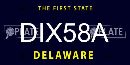 DIX58A Delaware License Plate
