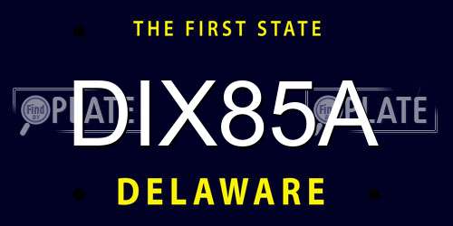 DIX85A Delaware License Plate
