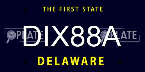 DIX88A Delaware License Plate