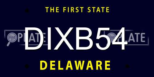 DIXB54 Delaware License Plate
