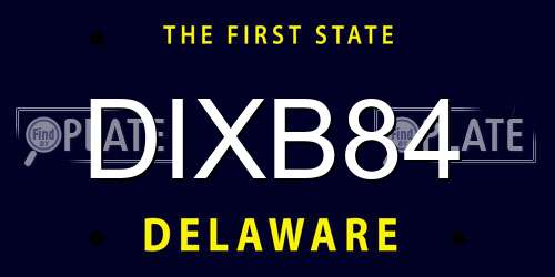 DIXB84 Delaware License Plate