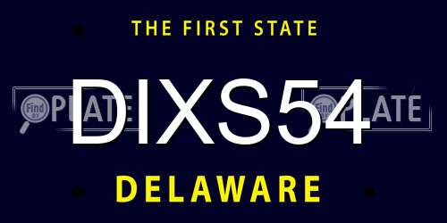 DIXS54 Delaware License Plate