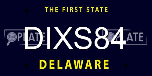 DIXS84 Delaware License Plate