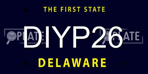 DIYP26 Delaware License Plate