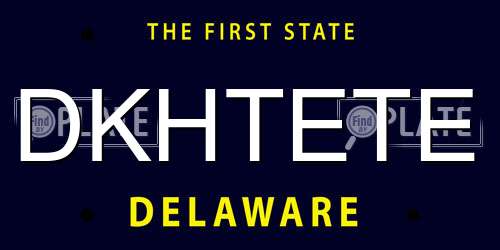 DKHTETE Delaware License Plate