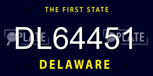 DL64451 Delaware License Plate