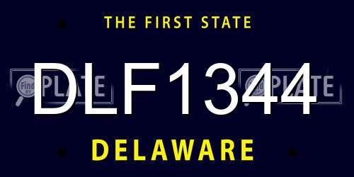 DLF1344 Delaware License Plate