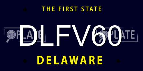 DLFV60 Delaware License Plate