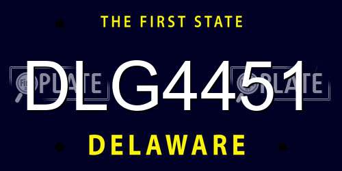 DLG4451 Delaware License Plate