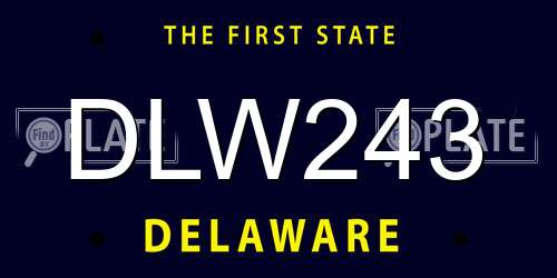 DLW243 Delaware License Plate